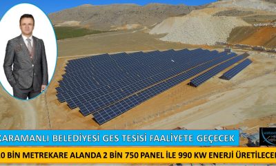 BURDUR’UN EN BÜYÜK BELEDİYE “GES” PROJESİ KARAMANLI’DA FAALİYETE GEÇECEK