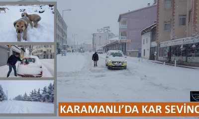 KARAMANLI’DA KAR YAĞIŞI ETKİLİ OLDU