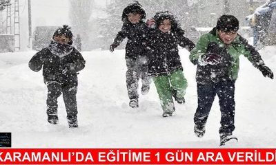 KARAMANLI’DA YOĞUN KAR YAĞIŞI NEDENİYLE EĞİTİME 1 GÜN ARA VERİLDİ
