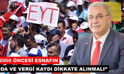 METİN SİPAHİ’DEN ESNAFLARA EYT DESTEĞİ: “2000 ÖNCESİ ESNAFIN ODA VE VERGİ KAYDI DİKKATE ALINMALI”