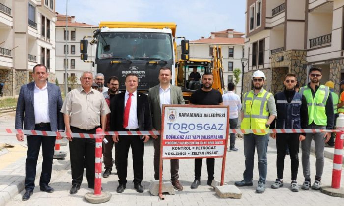 KARAMANLI’DA DOĞALGAZ HAT DÖŞEME ÇALIŞMALARINA BAŞLANDI