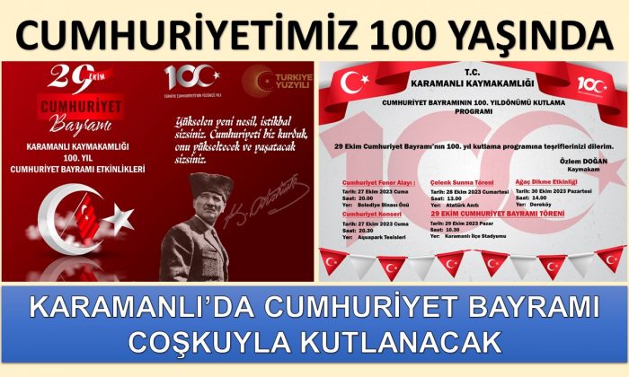 KARAMANLI’DA CUMHURİYET’İN 100. YILI DOLU DOLU KUTLANACAK