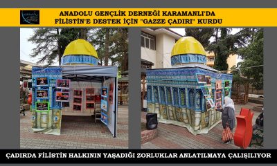 AGD KARAMANLI’DA FİLİSTİN’E DESTEK İÇİN “GAZZE ÇADIRI” KURDU