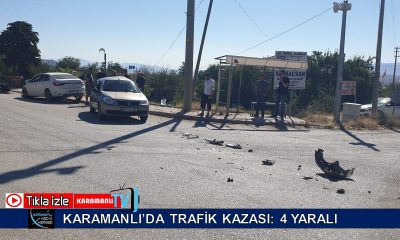 KARAMANLI’DA KAZA ANI ARAÇ KAMERASINA YANSIDI – VİDEO HABER