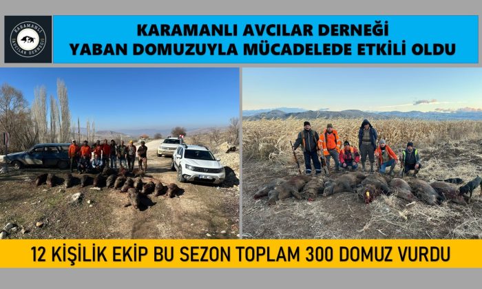 KARAMANLI AVCILAR DERNEĞİ YABAN DOMUZUYLA MÜCADELEYE BÜYÜK KATKI SAĞLADI