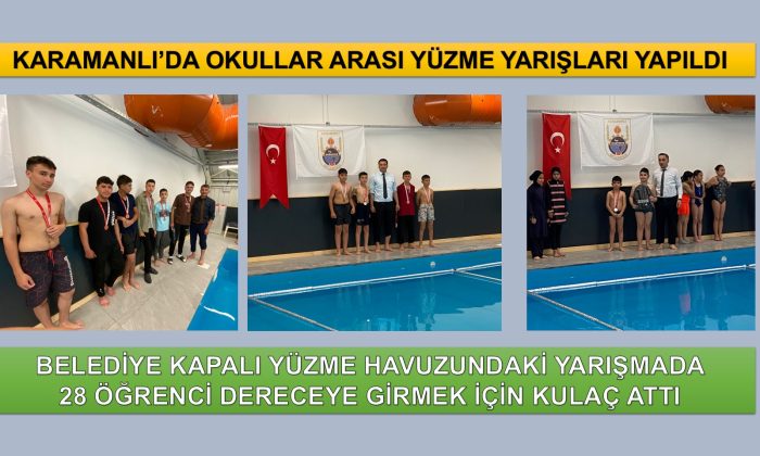 KARAMANLI’DA YÜZME YARIŞLARI YAPILDI