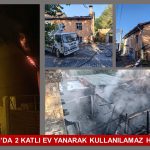 KARAMANLI’DA 2 KATLI EV YANARAK KULLANILAMAZ HALE GELDİ
